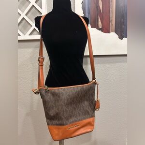 Michael Kors Brown and Orange Crossbody Bag